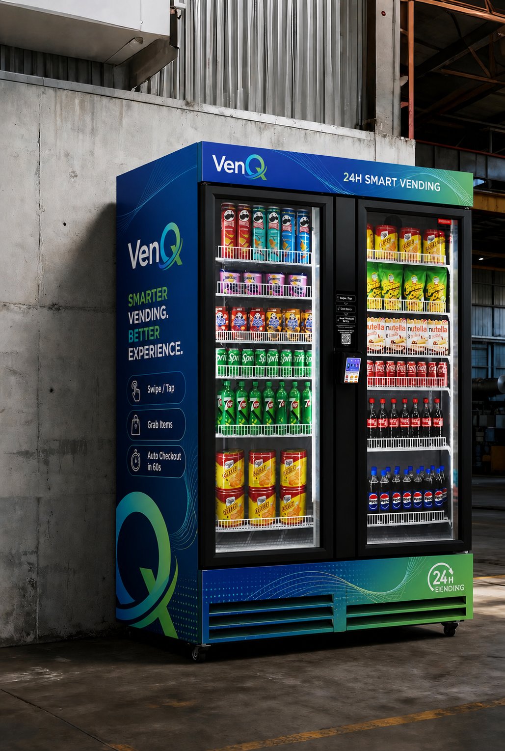 VenQ Smart Vending machine with snacks and drinks